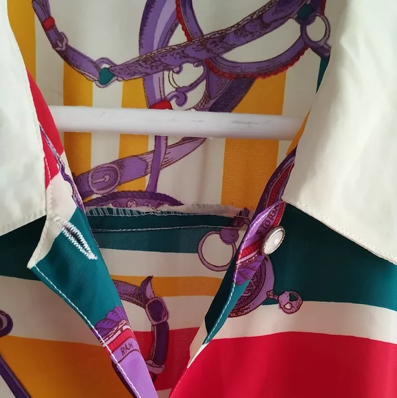 Vintage chain print Button down Shirt - Picture 4 of 6